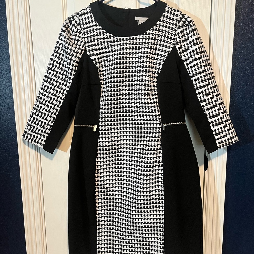 Hounds tooth black and white H&M dress